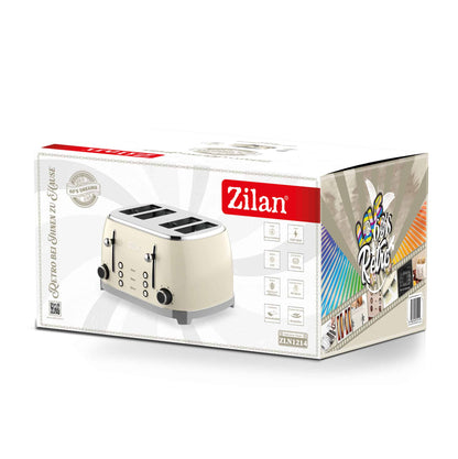 Prajitor RETRO, cu 6 trepte de prajire, putere 1500w, indicator luminos crem ZILAN / ZLN 1214