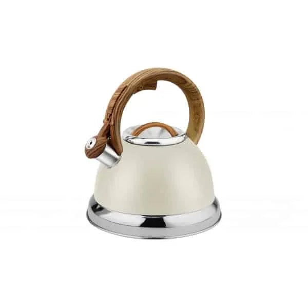 Ceainic din inox cu fluier RETRO capacitate 3.5l, exterior polishat, crem ZILAN / ZLN 1290 - 221.ro