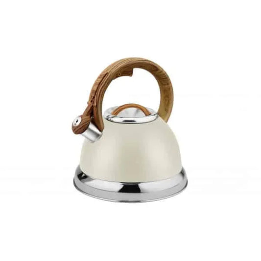 Ceainic din inox cu fluier RETRO capacitate 3.5l, exterior polishat, crem ZILAN / ZLN 1290 - 221.ro