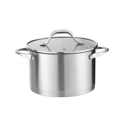 Oala din inox cu capac de sticla, capacitate 5.5L, diametru 24cm ZILAN / ZLN 1368