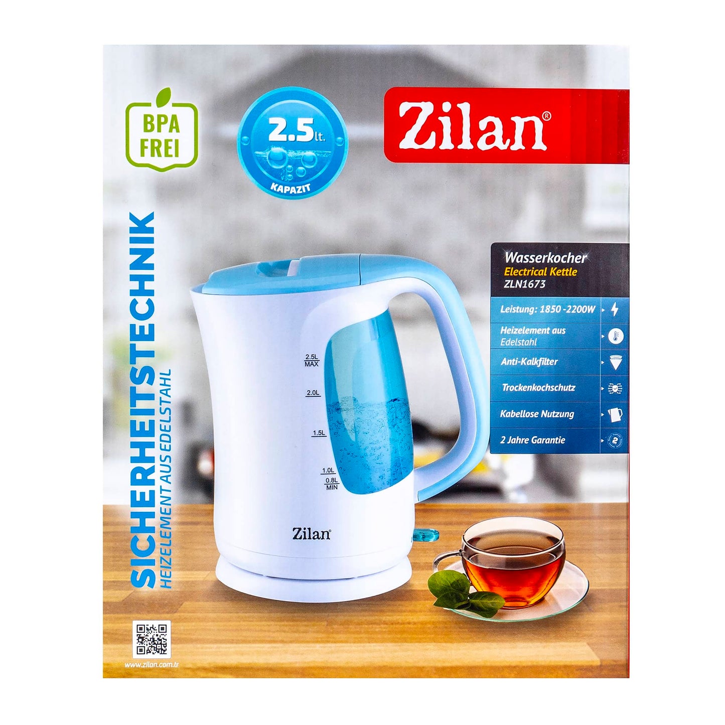 Fierbator electric, putere 2200W, capacitate 2.5L / ZLN 1673