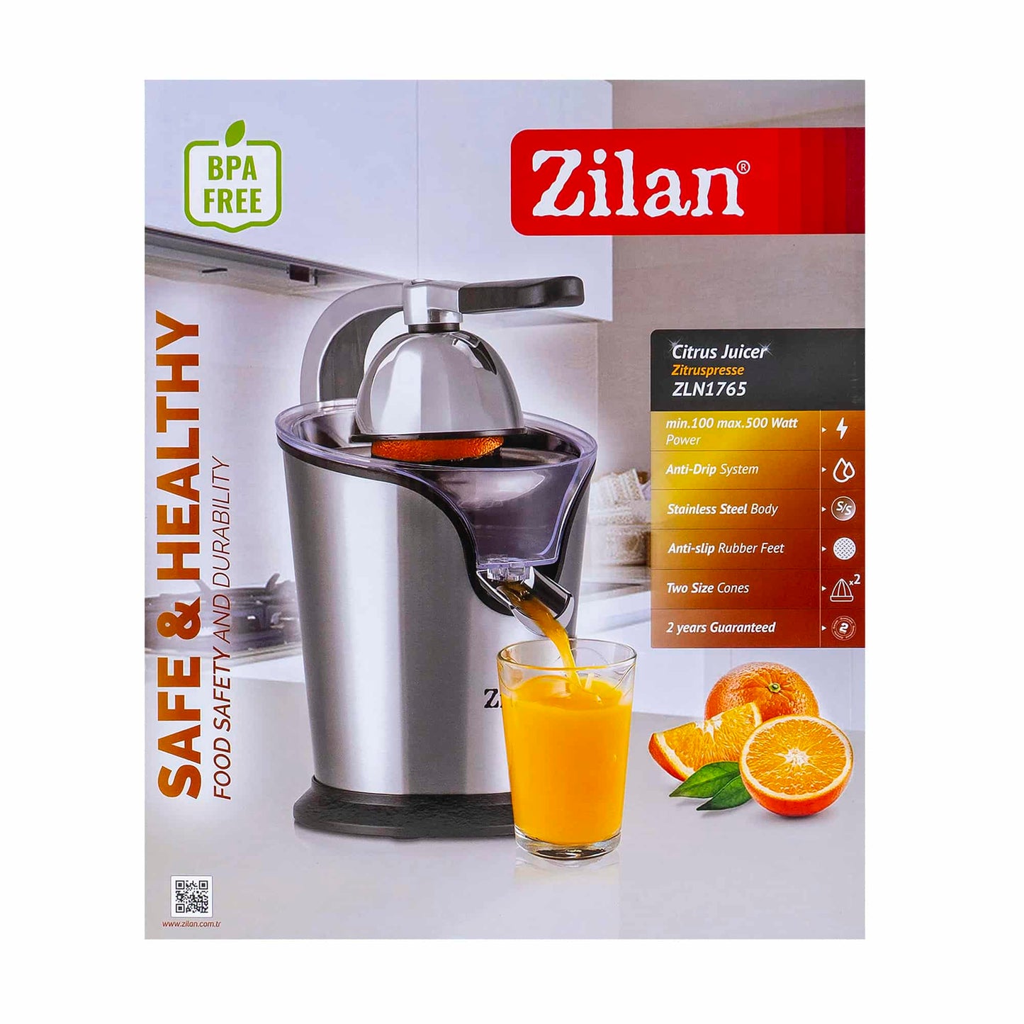 Storcator de citrice, din otel inoxidabil, putere 500W, antiderapant / ZLN 1765