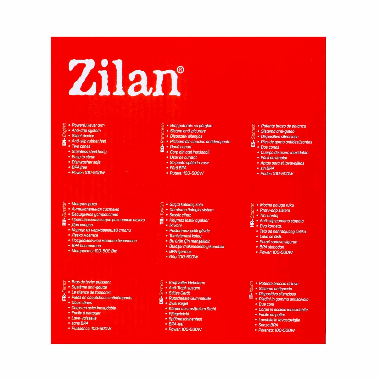 Storcator de citrice, din otel inoxidabil, putere 500W, antiderapant / ZLN 1765