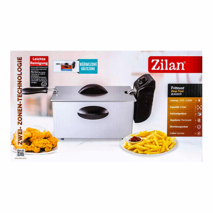 Friteuza din inox, putere 2180W, capacitate 3L, termostat reglabil / ZLN 1819