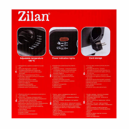 Friteuza din inox, putere 2180W, capacitate 3L, termostat reglabil / ZLN 1819