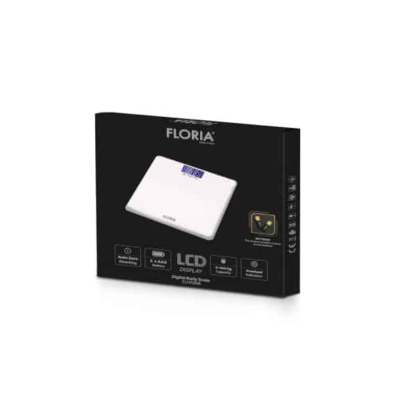 Cantar electronic de persoane, FLORIA maxim 180kg, sticla, alb / ZLN 1988