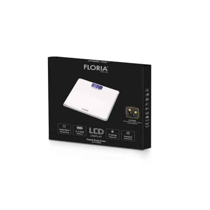 Cantar electronic de persoane, FLORIA maxim 180kg, sticla, alb / ZLN 1988