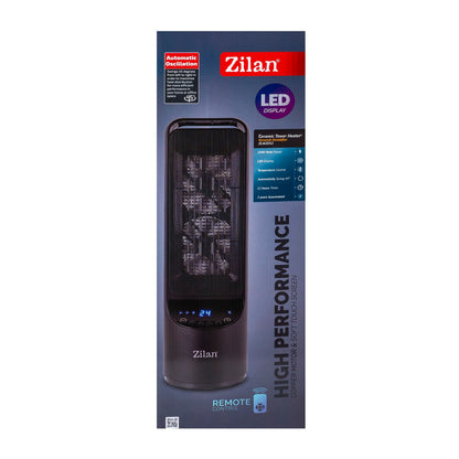 Aeroterma ceramica turn, putere 2000W, timer 12H, 2 trepte de viteza, cu telecomanda / ZLN 2052