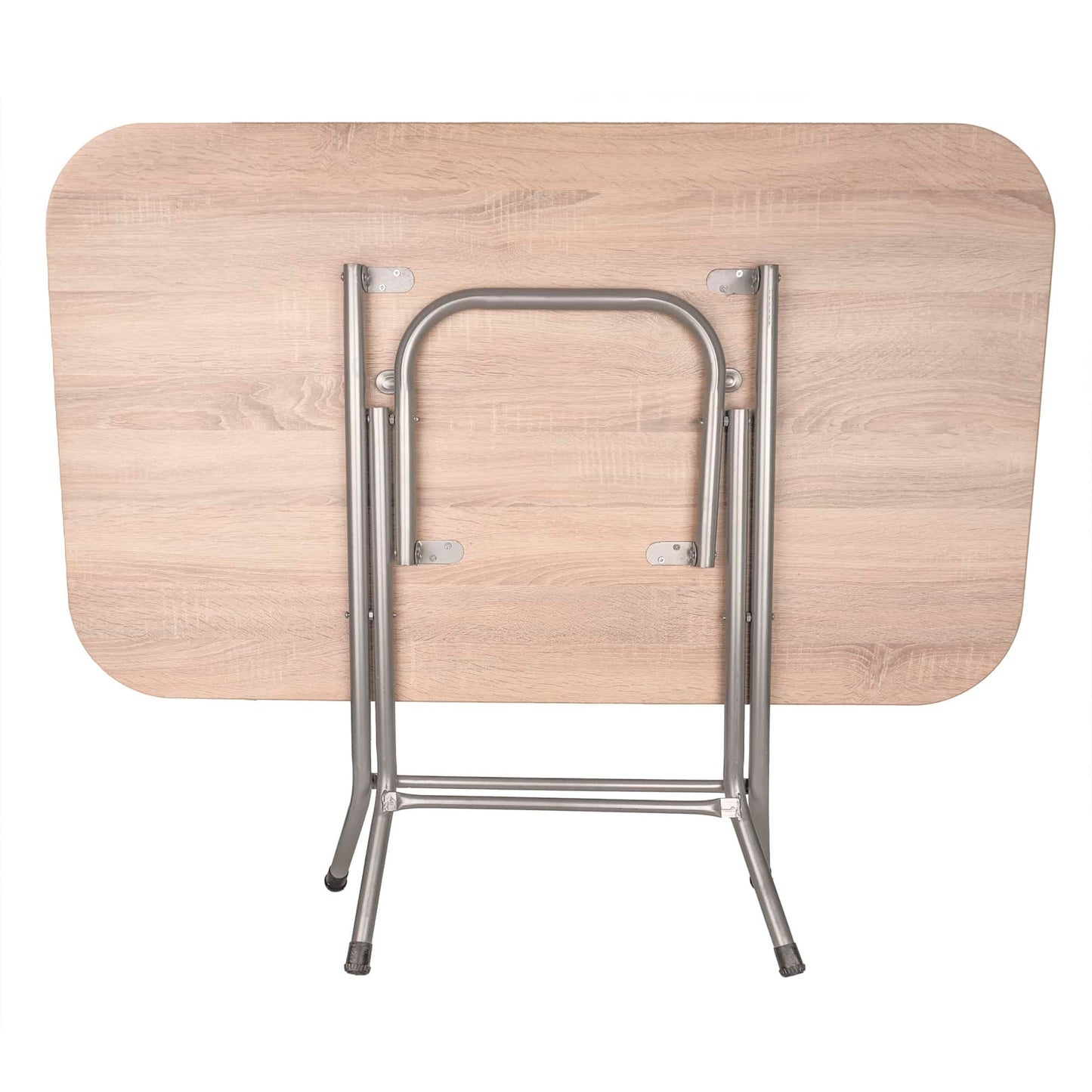 Masa plianta cu blat mdf, dimensiuni 70x120x73 cm (ZLN 2531) plus 6 x scaun bucatarie pliant (DSY 1115) / ZLN 2531_STEJAR_6S