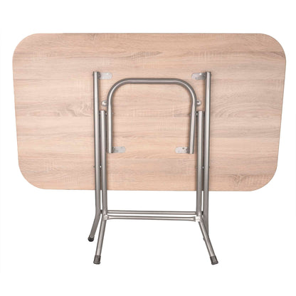 Masa plianta cu blat mdf, dimensiuni 70x120x73 cm (ZLN 2531) plus 6 x scaun bucatarie pliant (DSY 1115) / ZLN 2531_STEJAR_6S