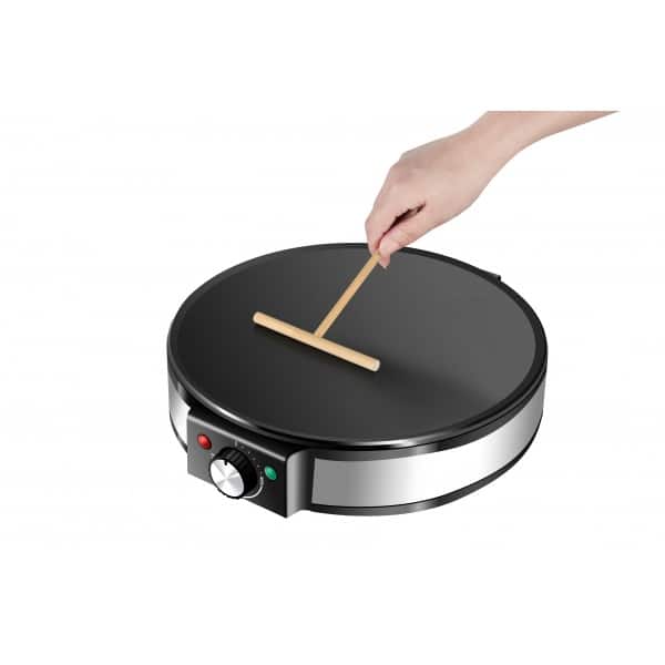 Aparat pentru preparat clatite, Negru/Inox, putere 1200W, diametru plita 30cm, temperatura ajustabila / ZLN 2922