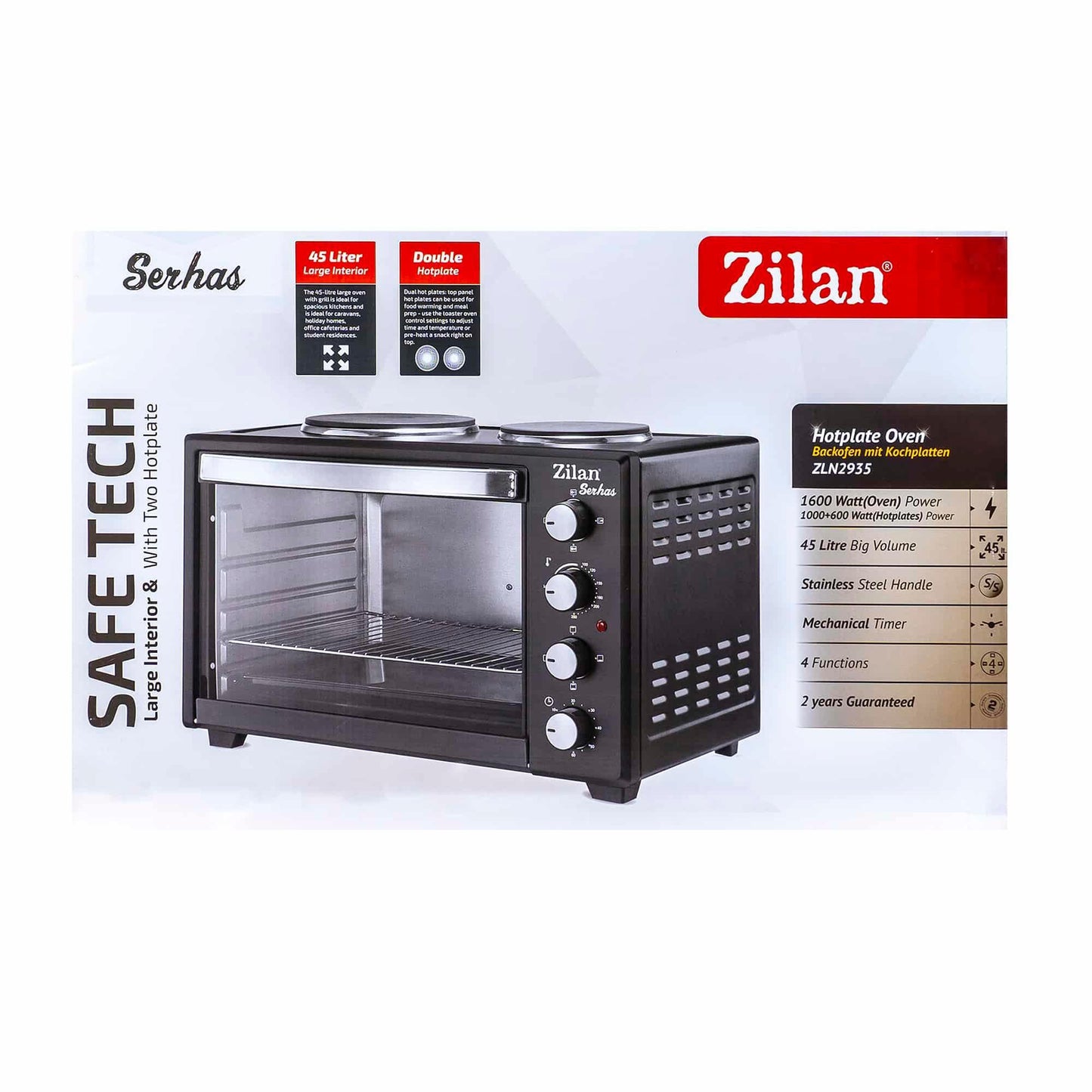 Cuptor electric cu plita Serhas, capacitate 45 l, putere 1600 W, timer / ZLN 2935 - 221.ro