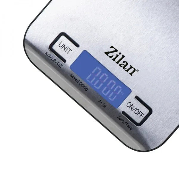 Cantar de bucatarie digital din inox, ecran LED, maxim 5 kg, inchidere automata / ZLN 2984 - 221.ro