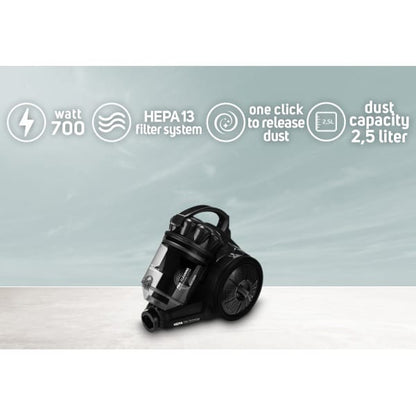 Aspirator fara sac, putere 700W, filtru HEPA13, control flux de aer pe maner, negru ZILAN / ZLN 3300