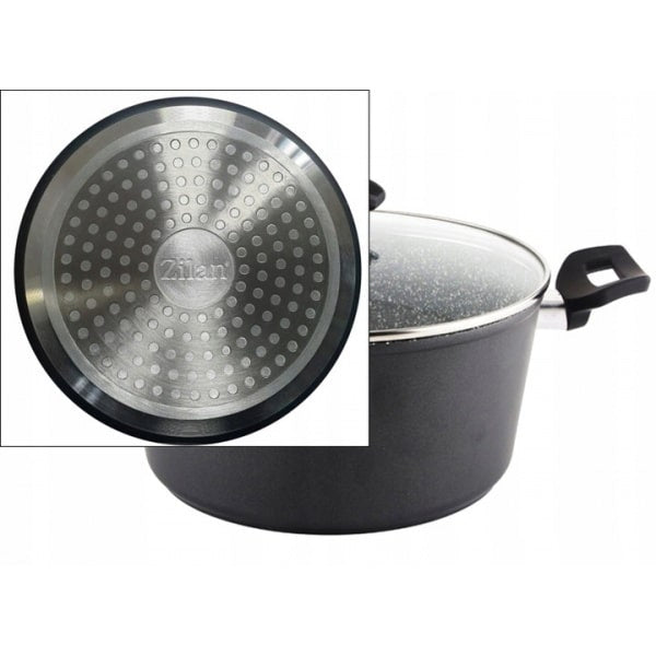 Oala cu capac sticla, cu diametru de 24 cm, inaltime de 12cm ZILAN / ZLN 3321