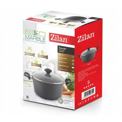 Oala cu capac sticla, cu diametru de 24 cm, inaltime de 12cm ZILAN / ZLN 3321