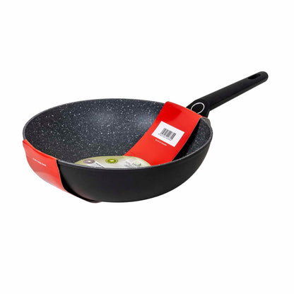Tigaie wok, diametru 28 cm, adancime 9 cm, material aluminiu, interior granit, maner soft touch / ZLN 3345