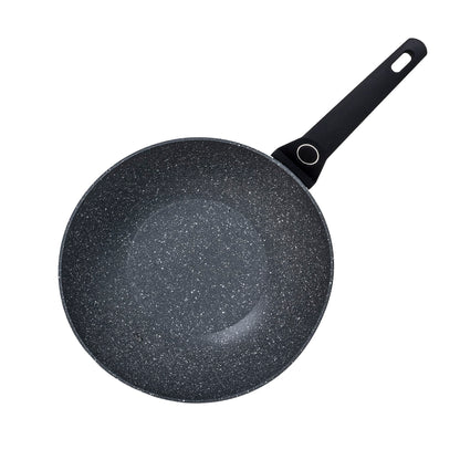 Tigaie wok, diametru 28 cm, adancime 9 cm, material aluminiu, interior granit, maner soft touch / ZLN 3345