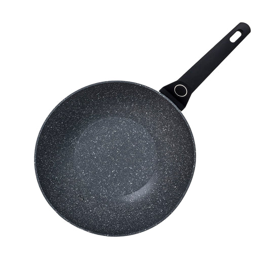 Tigaie wok, diametru 28 cm, adancime 9 cm, material aluminiu, interior granit, maner soft touch / ZLN 3345