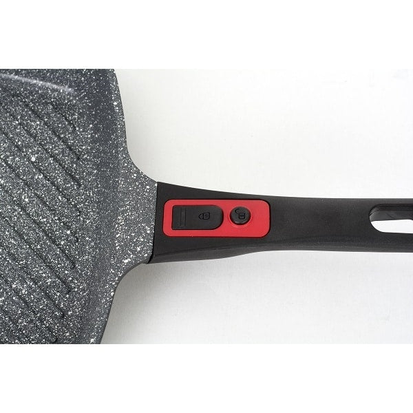 Tigaie grill 3in1, diametru 28 cm, material aluminiu, interior granit, maner soft touch detasabil, compatibil inductie / ZLN 3352