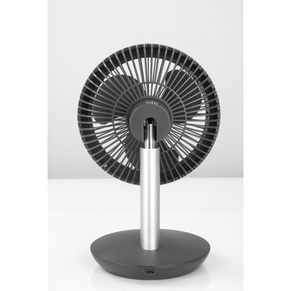 Ventilator portabil reincarcabil, gri incarcare USB, putere 5W, diametru 18 cm, 4 viteze reglabil pe vertical / ZLN 4000