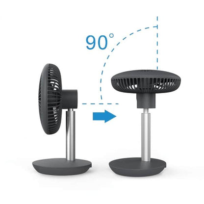 Ventilator portabil reincarcabil, gri incarcare USB, putere 5W, diametru 18 cm, 4 viteze reglabil pe vertical / ZLN 4000