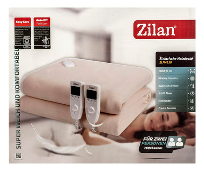 Patura cu incalzire electrica, pentru doua persoane 160X140 cm, crem / ZLN 4120