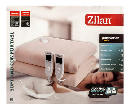 Patura cu incalzire electrica, pentru doua persoane 160X140 cm, crem / ZLN 4120