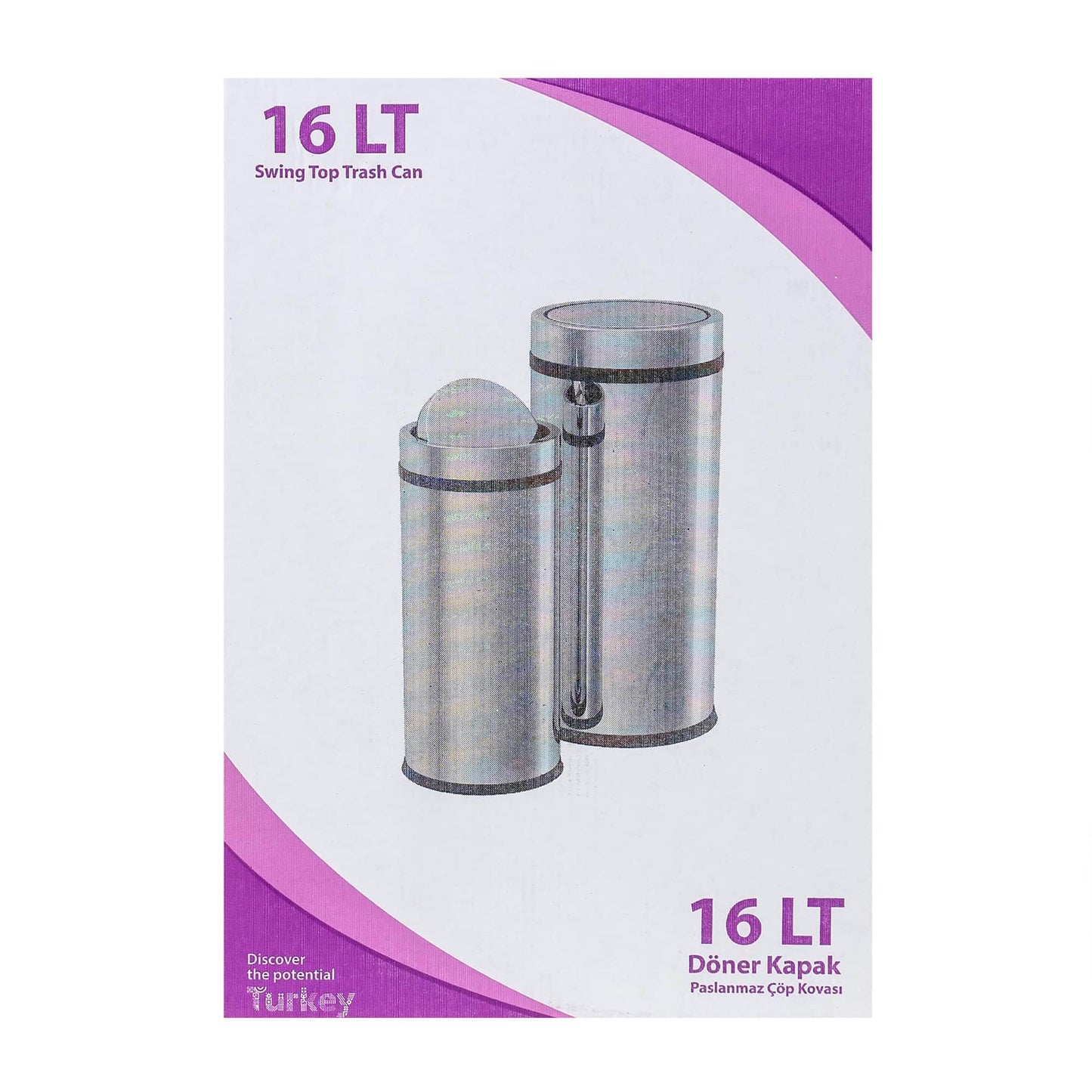 Cos menajer, capacitate 16 Litri din inox, capac rotativ / ZLN 4599 - 221.ro