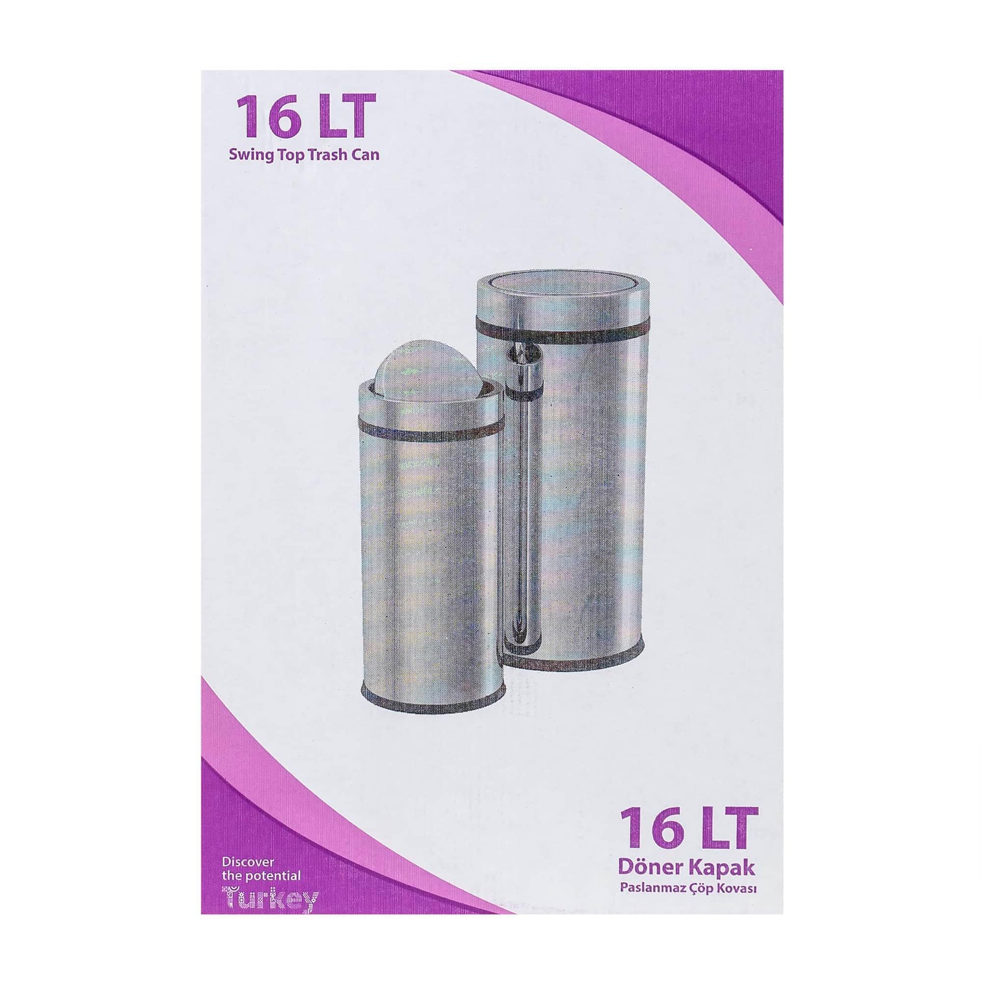 Cos menajer, capacitate 16 Litri din inox, capac rotativ / ZLN 4599 - 221.ro