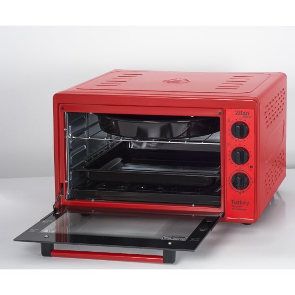 Cuptor electric Zilan 32 Litri, 1500W, Timer control 90 min, Gratar, Tava dreptunghiulara, Rosu/ ZLN 5320_R