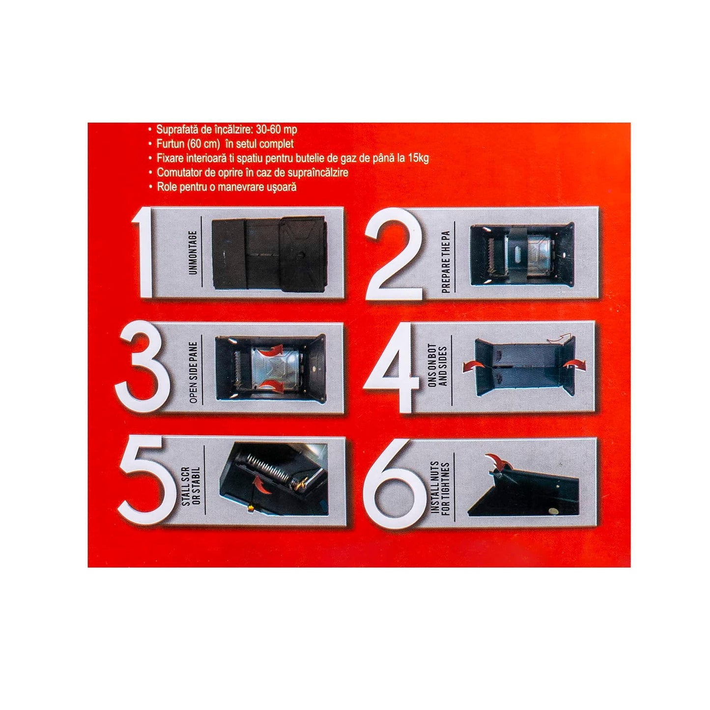 Soba mobila pe gaz GPL si electrica, aprindere piezo-electrica, demontabila, bonus kit de alimentare / ZLN 8465D_1 - 221.ro