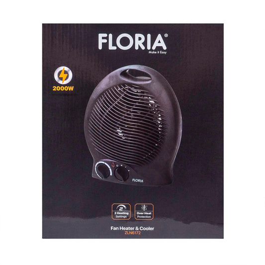 Aeroterma neagra cu 2 nivele de putere 1000/2000w, termostat reglabil / ZLN 6172 - 221.ro