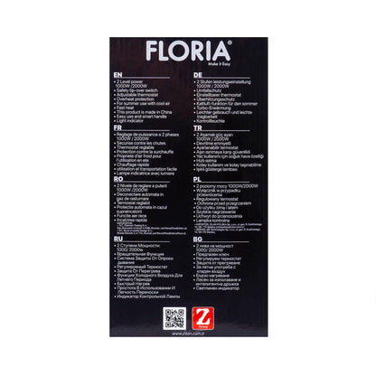 Aeroterma neagra cu 2 nivele de putere 1000/2000w, termostat reglabil / ZLN 6172 - 221.ro
