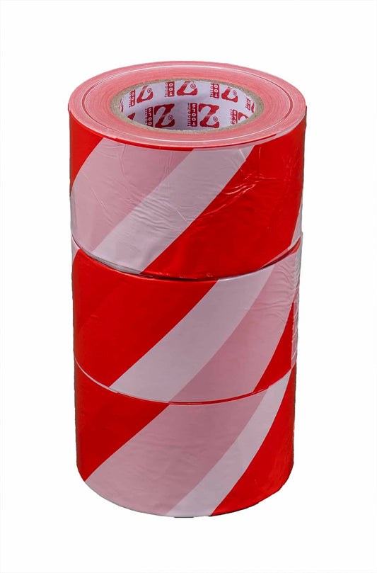 Banda de avertizare alb/rosu 300M, set 3 role / ZLN 6768