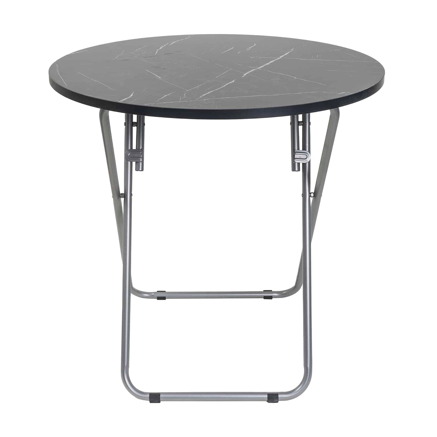 Masa plianta rotunda cu blat mdf, dimensiuni 70x70cm, negru plus 4 x scaun bucatarie pliant (DSY 1115) / ZLN 6937_4S