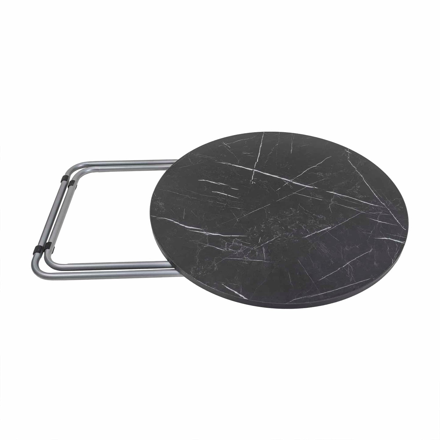 Masa plianta rotunda cu blat mdf, dimensiuni 70x70cm, negru plus 4 x scaun bucatarie pliant (DSY 1115) / ZLN 6937_4S