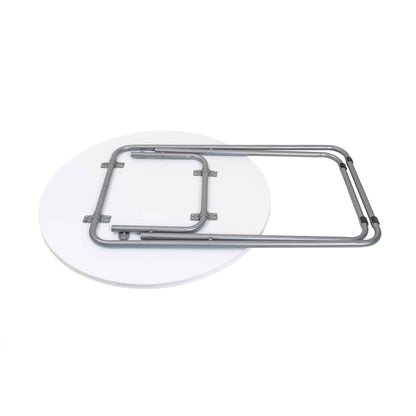 Masa plianta rotunda cu blat mdf, dimensiuni 70x70cm, alb (ZLN 6944) plus 2 x scaun bucatarie pliant (DSY 1115) / ZLN 6944_2S