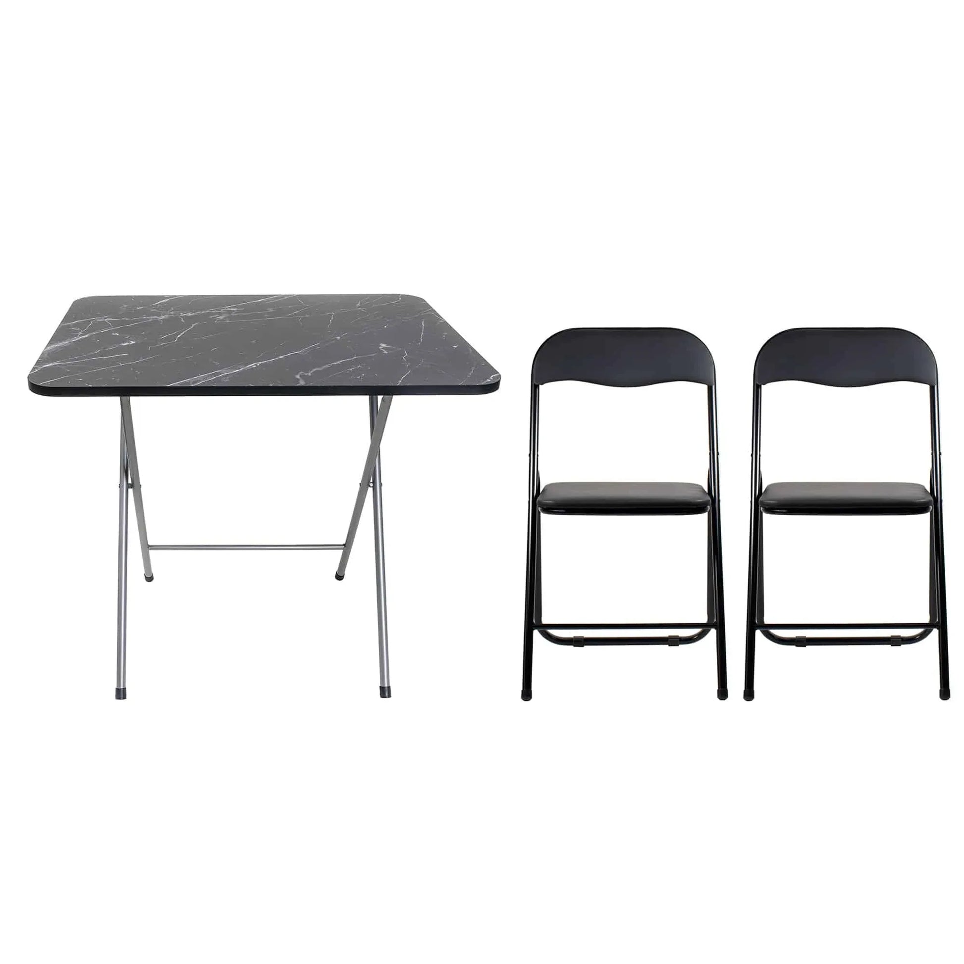 Masa plianta cu blat mdf, dimensiuni 60x80x70cm, negru (ZLN 6975) plus 2 x scaun bucatarie pliant (DSY 1115) / ZLN 6975_2S - 221.ro