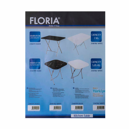 Masa plianta cu blat mdf, dimensiuni 60x60x72cm, alb / ZLN 7002