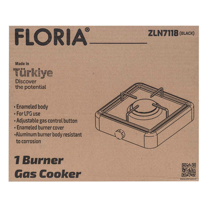 Aragaz 1 ochi, Floria, cu alimentare la butelie, culoare negru / ZLN 7118