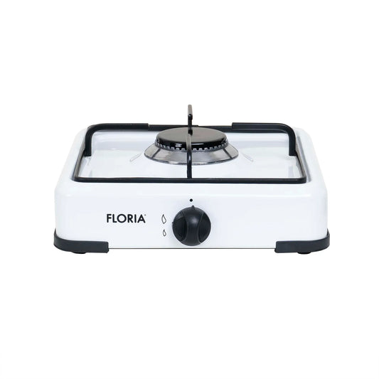 Pachet aragaz 1 ochi, 28×28 cm plus (ceas pentru butelie, 2 m furtun pentru gaz, 3 coliere pentru furtun, aprinzator) alb / ZLN 7119_1 - 221.ro