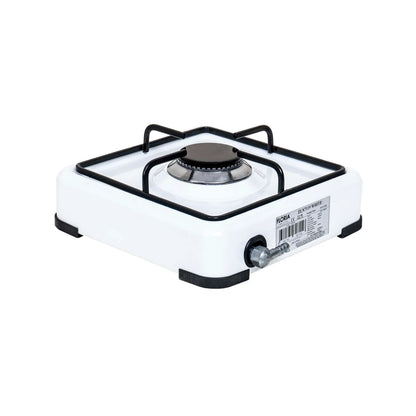 Pachet aragaz 1 ochi, 28×28 cm plus (ceas pentru butelie, 2 m furtun pentru gaz, 3 coliere pentru furtun, aprinzator) alb / ZLN 7119_1 - 221.ro