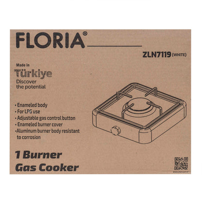 Aragaz 1 ochi, Floria, cu alimentare la butelie, culoare alb / ZLN 7119