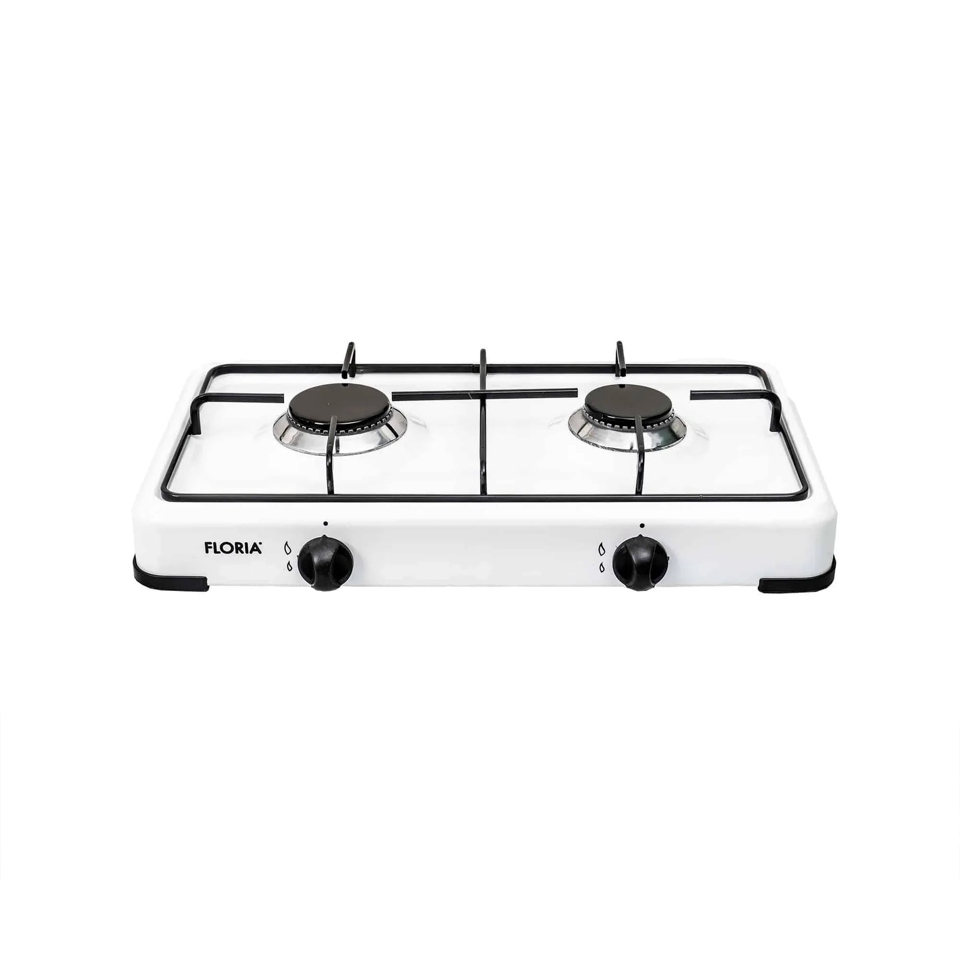 Pachet aragaz 2 ochiuri, 51×28 cm plus (ceas pentru butelie, 2 m furtun pentru gaz, 3 coliere pentru furtun, aprinzator) alb / ZLN 7129_1 - 221.ro