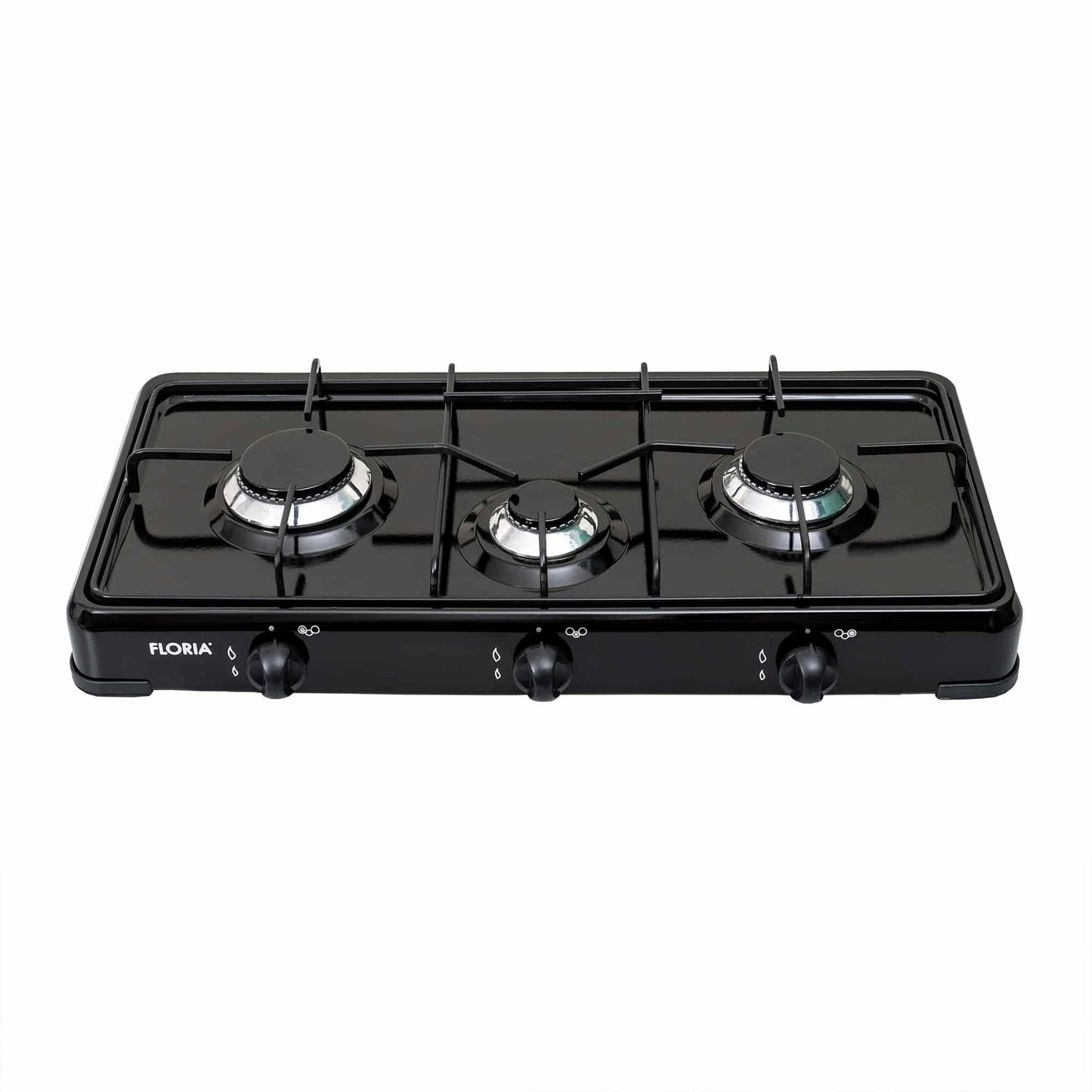 Pachet aragaz 3 ochiuri, 62×30 cm plus (ceas pentru butelie, 2 m furtun pentru gaz, 3 coliere pentru furtun, aprinzator) negru / ZLN 7138_1 - 221.ro