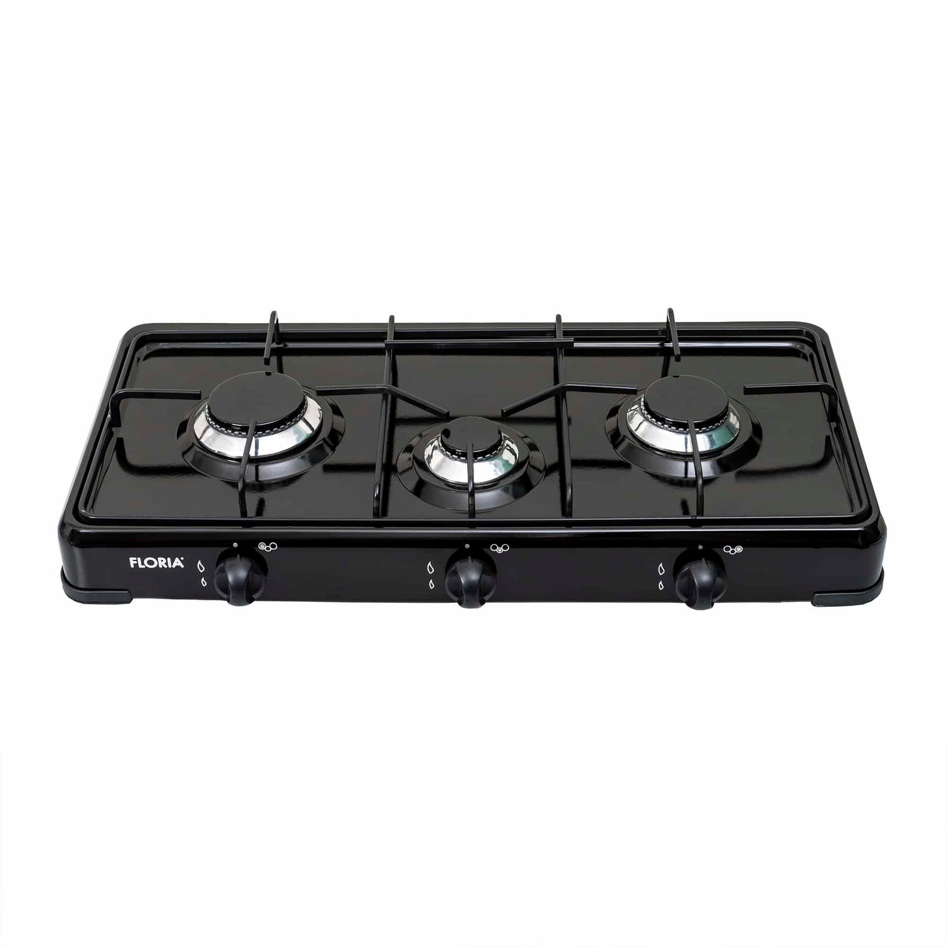 Pachet aragaz 3 ochiuri, 62×30 cm plus (ceas pentru butelie, 2 m furtun pentru gaz, 3 coliere pentru furtun, aprinzator) negru / ZLN 7138_1 - 221.ro