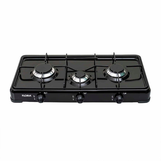 Aragaz Floria cu 3 ochiuri, alimentare butelie, negru / ZLN 7138