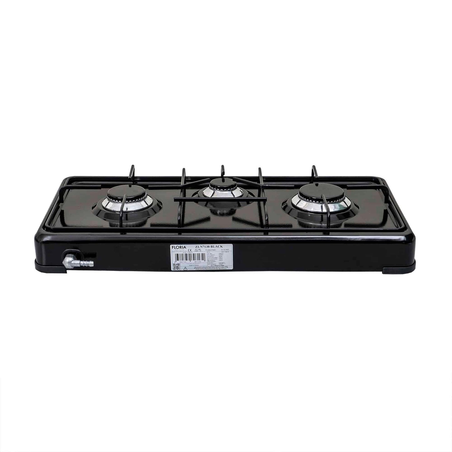 Pachet aragaz 3 ochiuri, 62×30 cm plus (ceas pentru butelie, 2 m furtun pentru gaz, 3 coliere pentru furtun, aprinzator) negru / ZLN 7138_1 - 221.ro