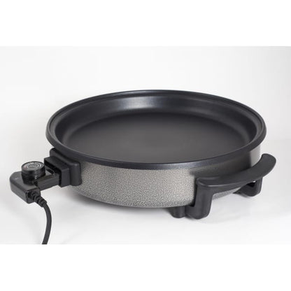 Tigaie electrica rotunda, pizza, grill, diametru 38 cm, putere 1500 W, capac sticla / ZLN 7870